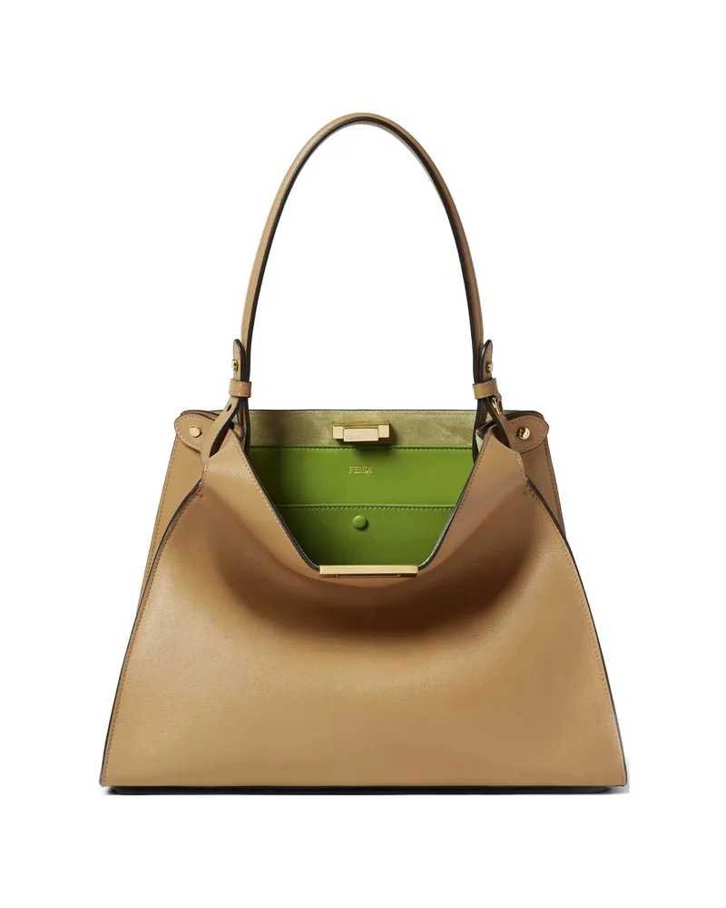 Fendi Medium Way Leather Shoulder Bag Neutrals