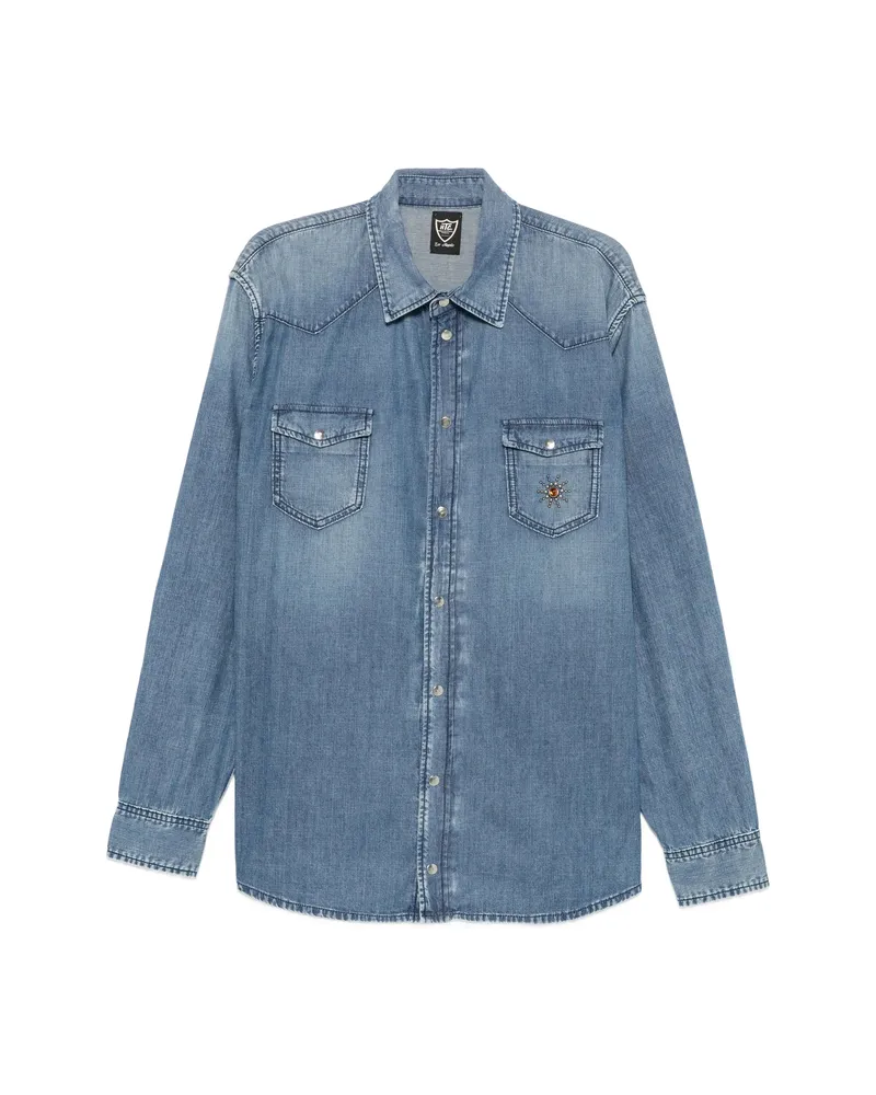 HTC Hollywood Trading Company Embellished Western-yoke Shirt Blue