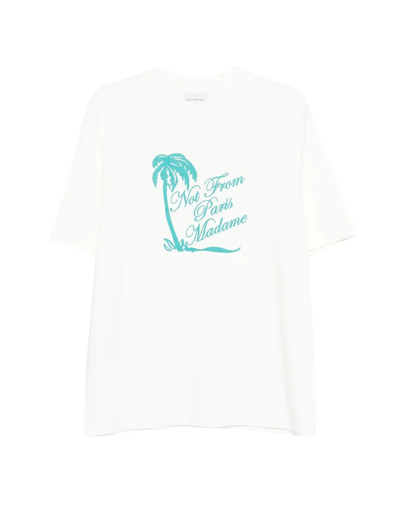 Drôle de Monsieur Slogan Palmiers T-shirt White