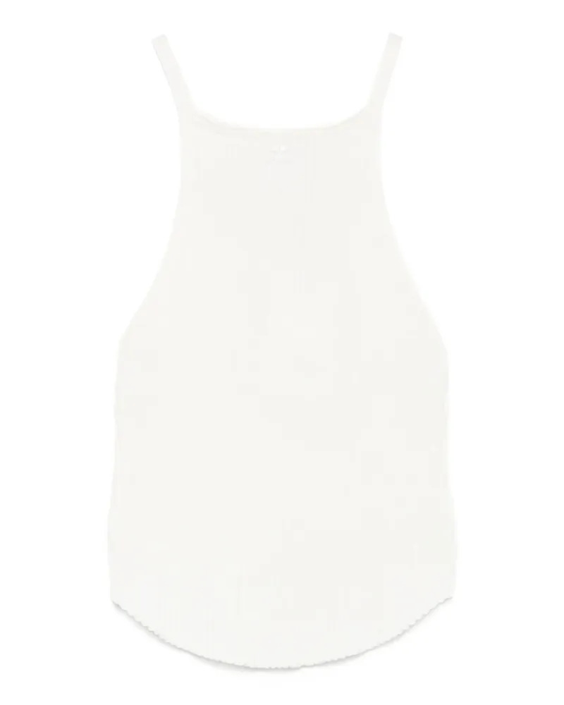 Courrèges Ribbed Halter Tank Top White