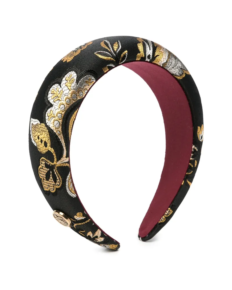 Etro Floral-jacquard Padded Headband Black