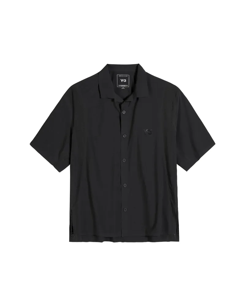 Y-3 Perforated-detail Short-sleeve Shirt Black
