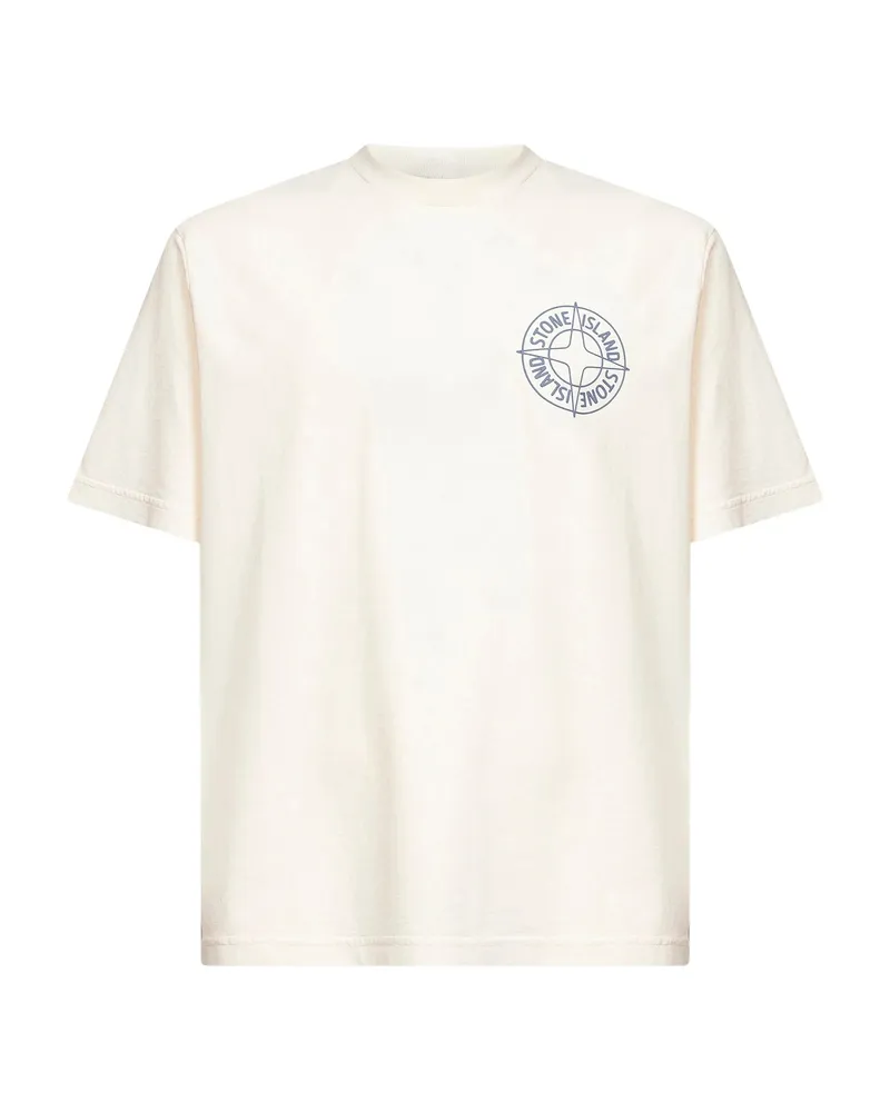 Stone Island Logo-print Cotton T-shirt Neutrals