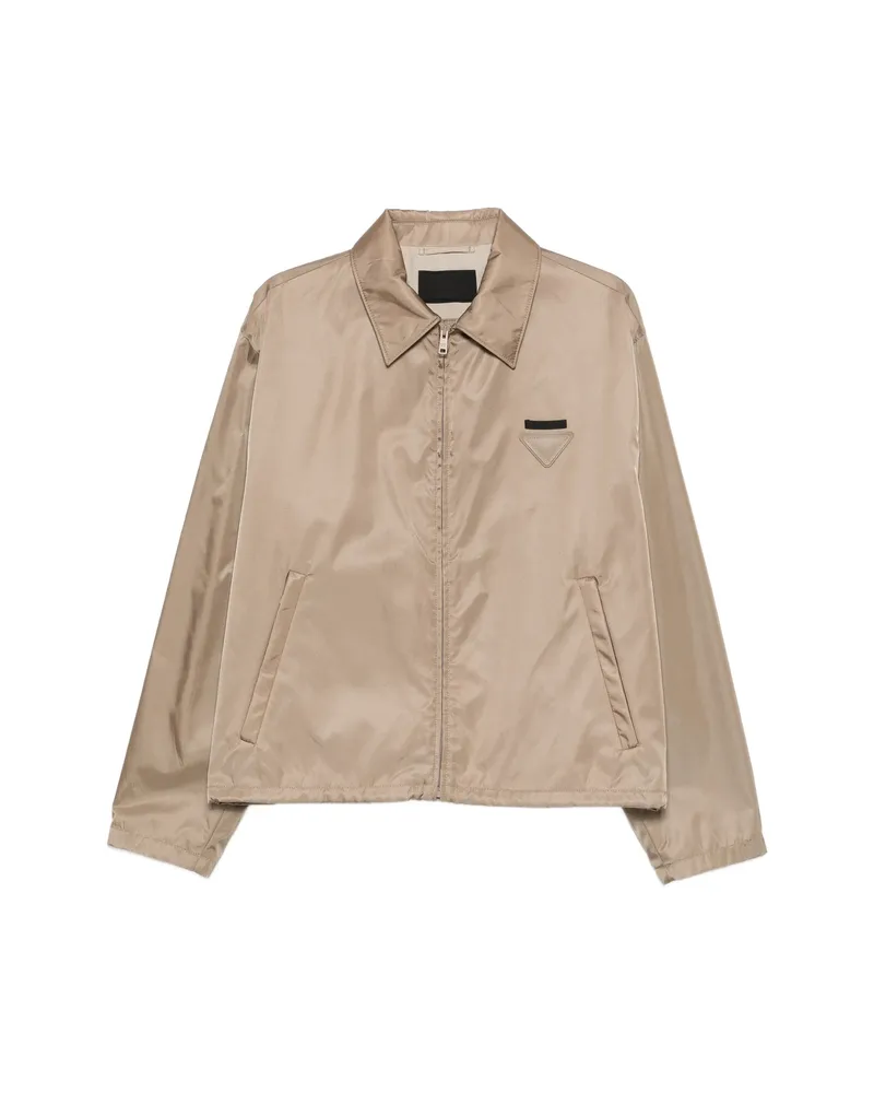 Prada Re-Nylon Zip-up Jacket Neutrals