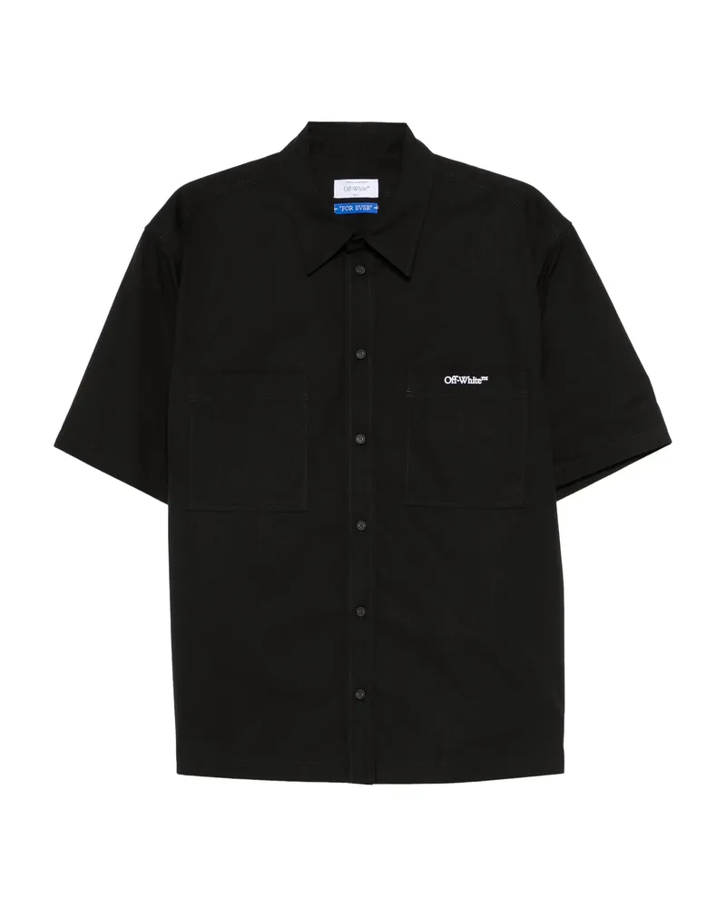 OFF-WHITE Logo-embroidered Shirt Black