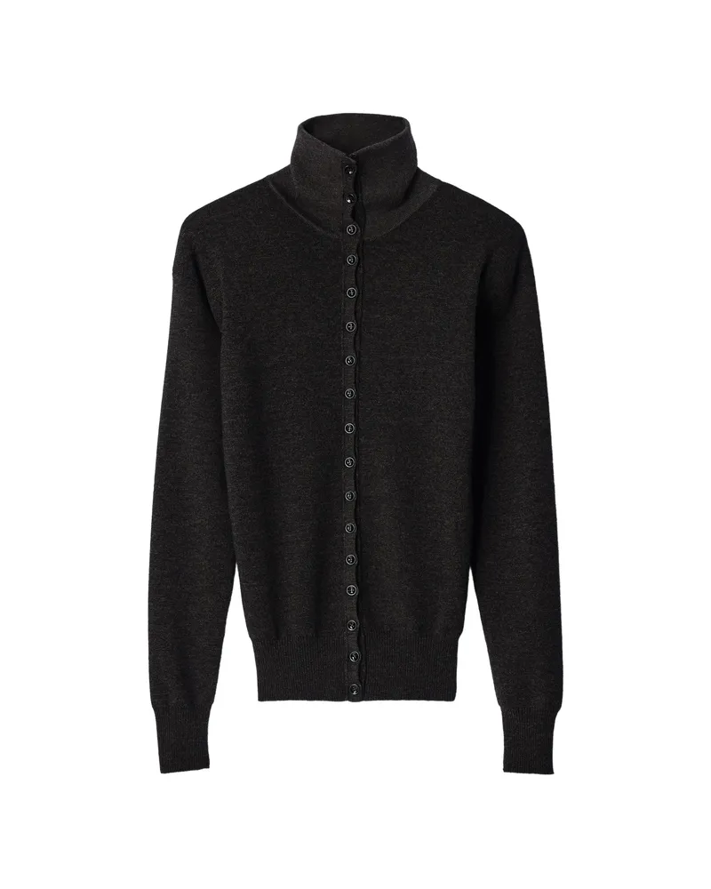 Christophe Lemaire Buttoned Top In Fine Wool Brown