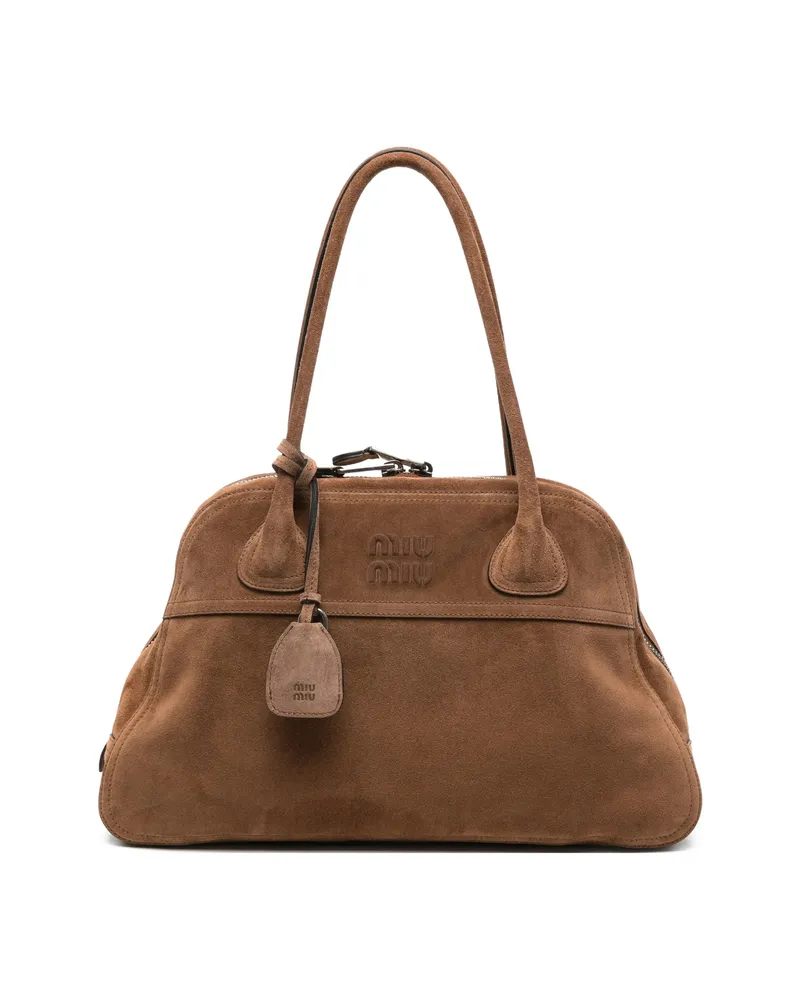 Miu Miu Vivant Suede Bag Brown