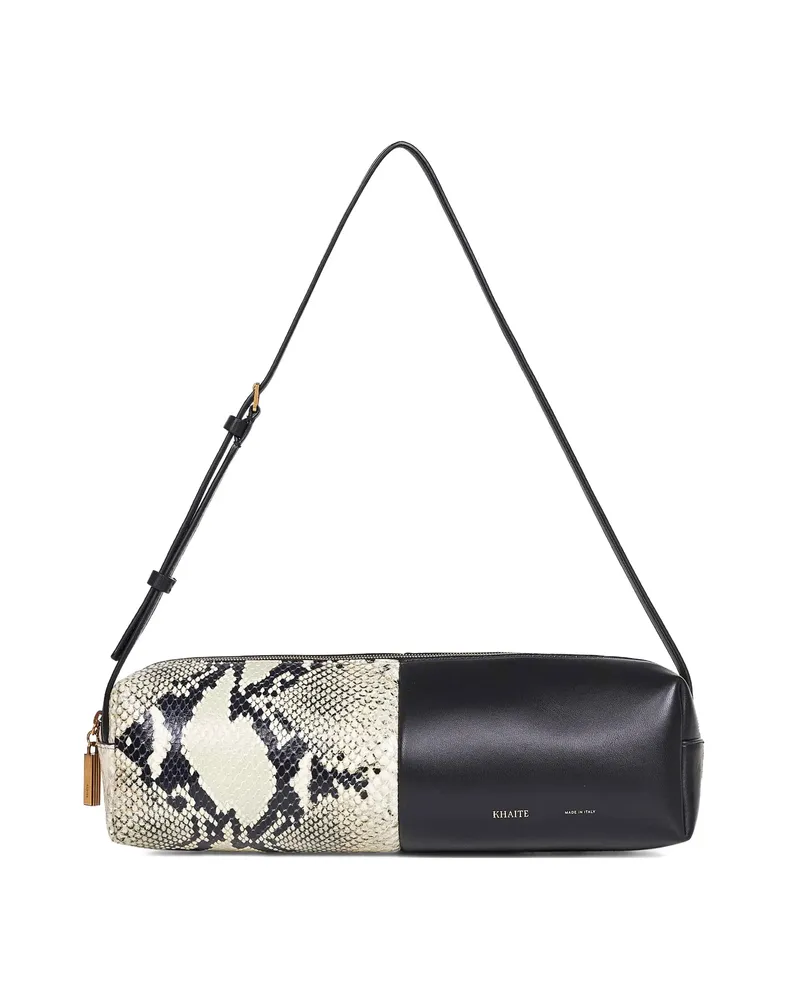KHAITE Python-print Adjustable Shoulder Bag Black