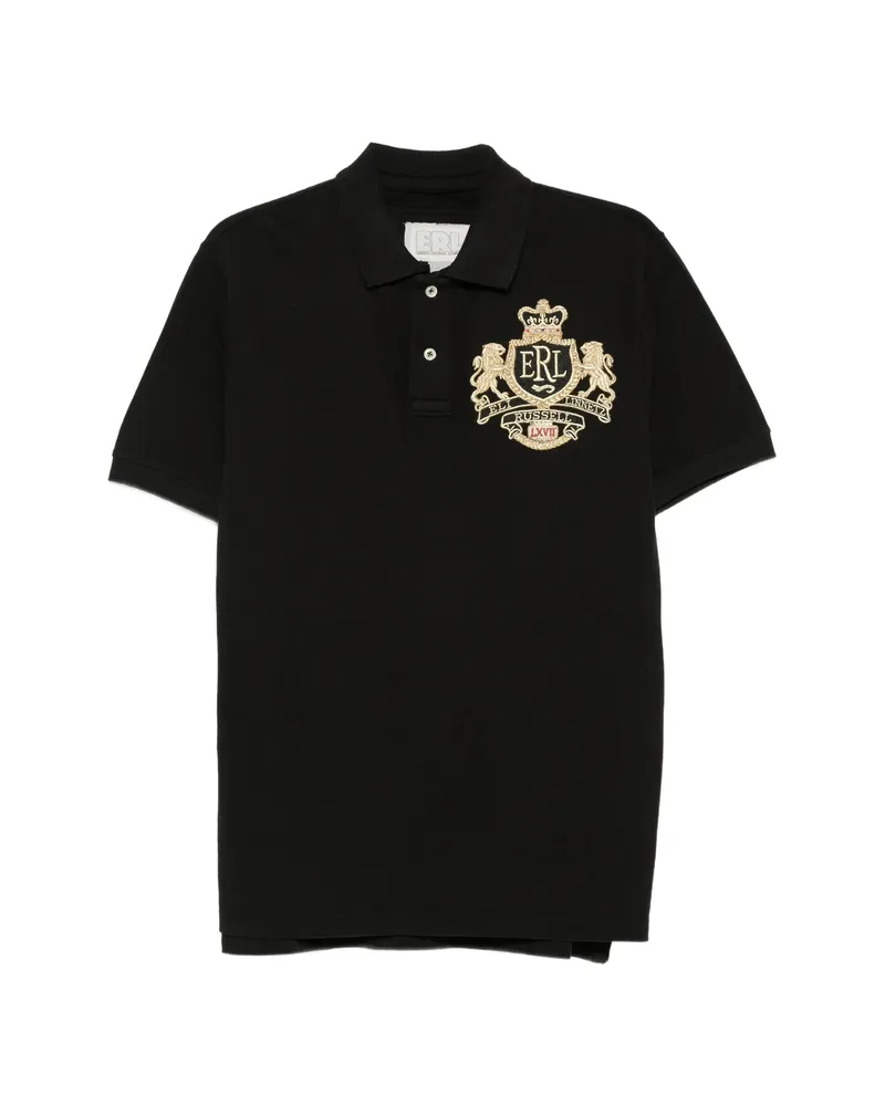 ERL Crest-embroidered Piqué Polo Shirt Black