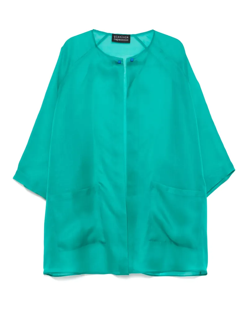 Gianluca Capannolo Silk Coat Blue