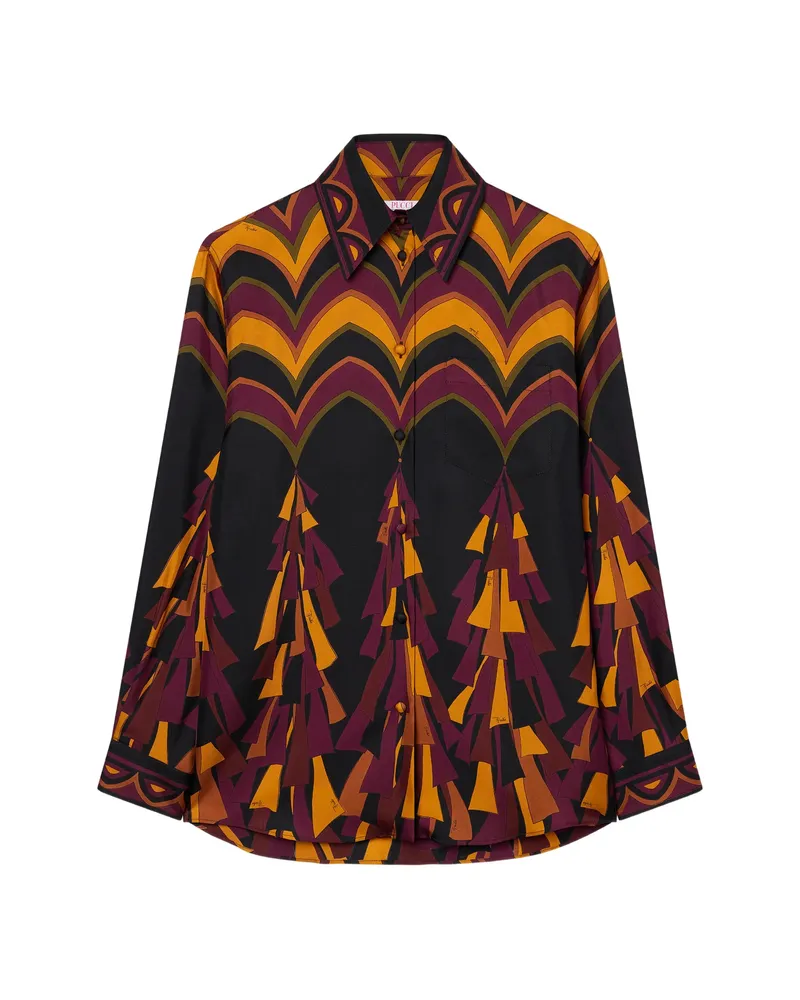 Emilio Pucci Baiadera Print Silk Shirt Black