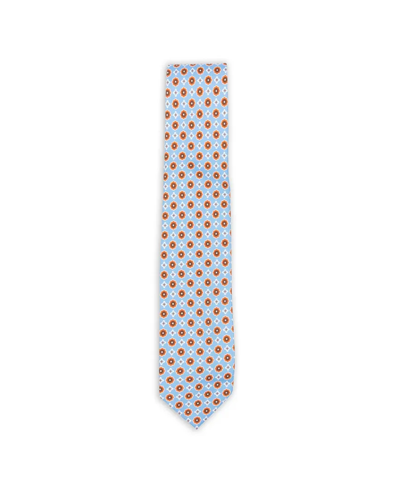BARBA Floral-print Tie Blue