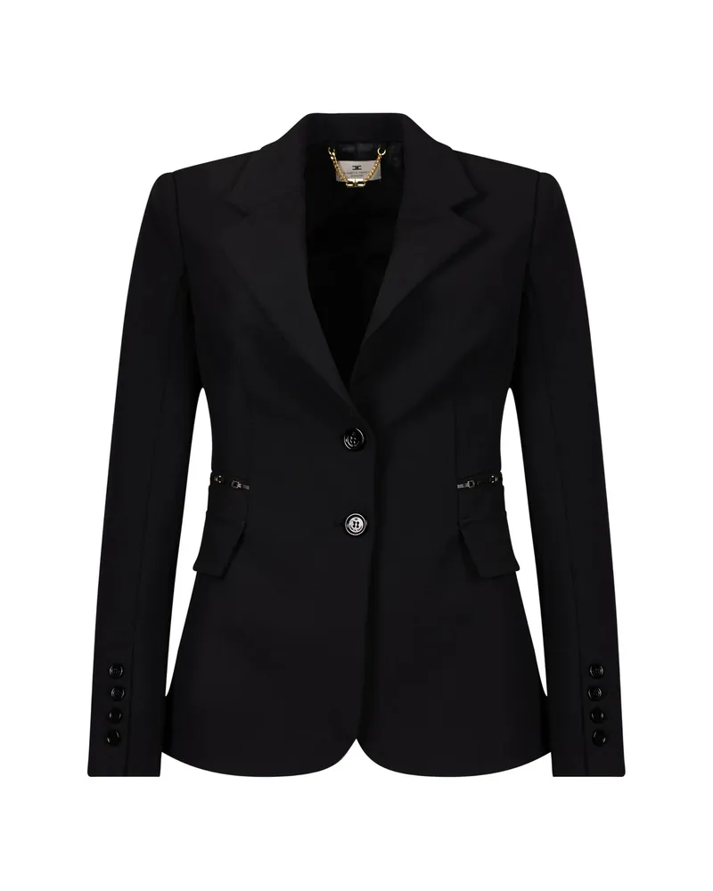 Elisabetta Franchi Notched-lapel Tailored Jacket Black