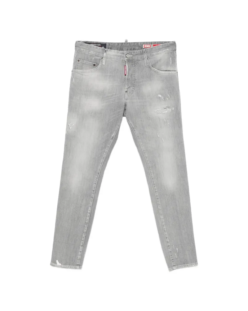 Dsquared2 Skater Distressed Logo-tag Denim Jeans Grey
