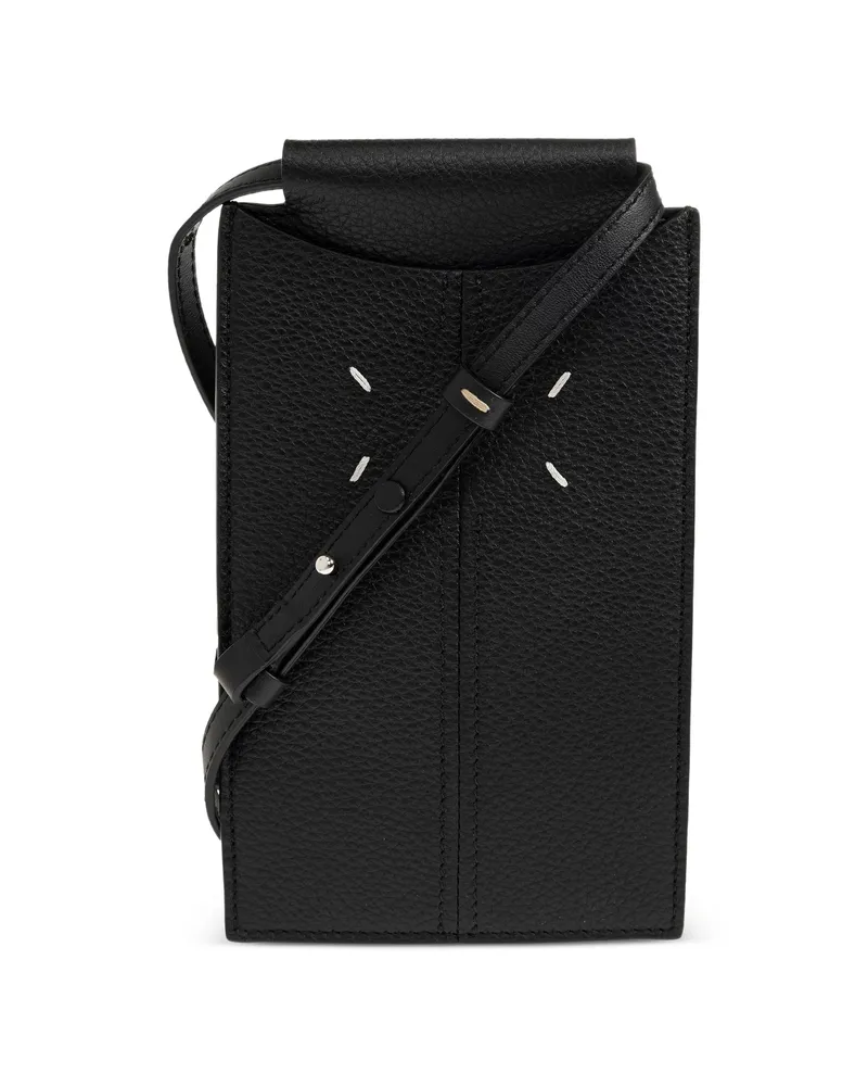 Maison Margiela Four-stitch Pebbled Leather Crossbody Bag Black