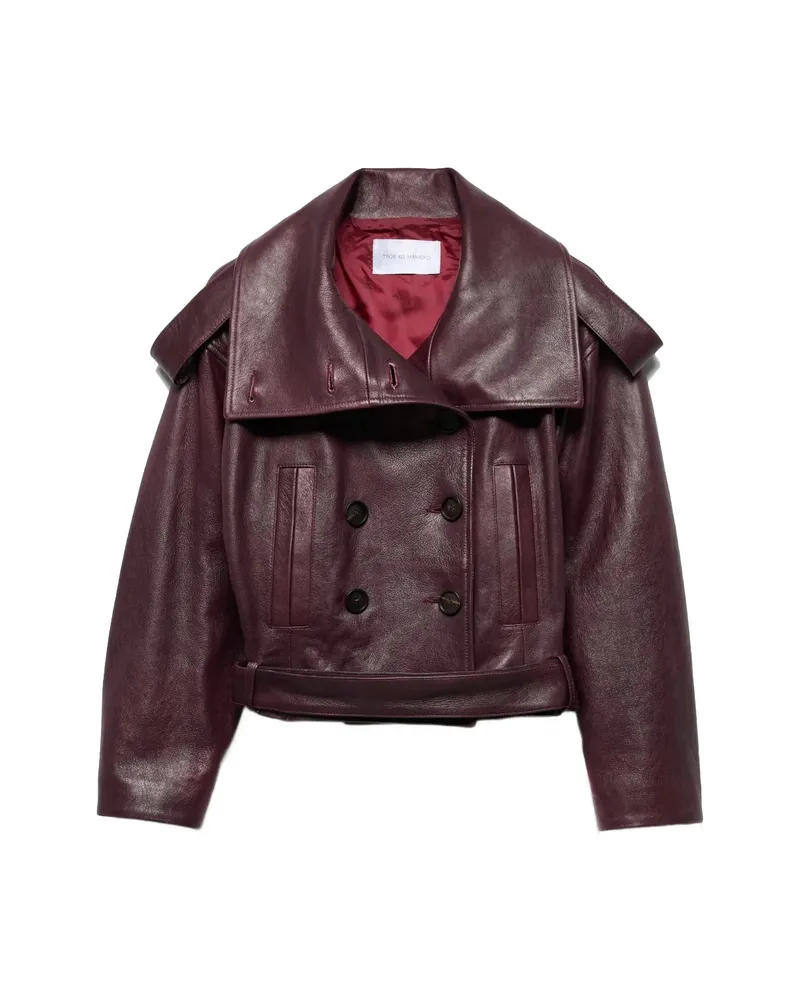 7 for all mankind Double-breasted Leather Jacket Red