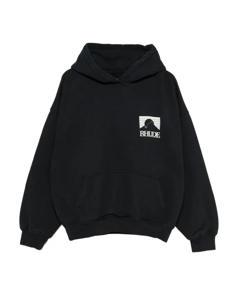 RHUDE Logo Hoodie Black