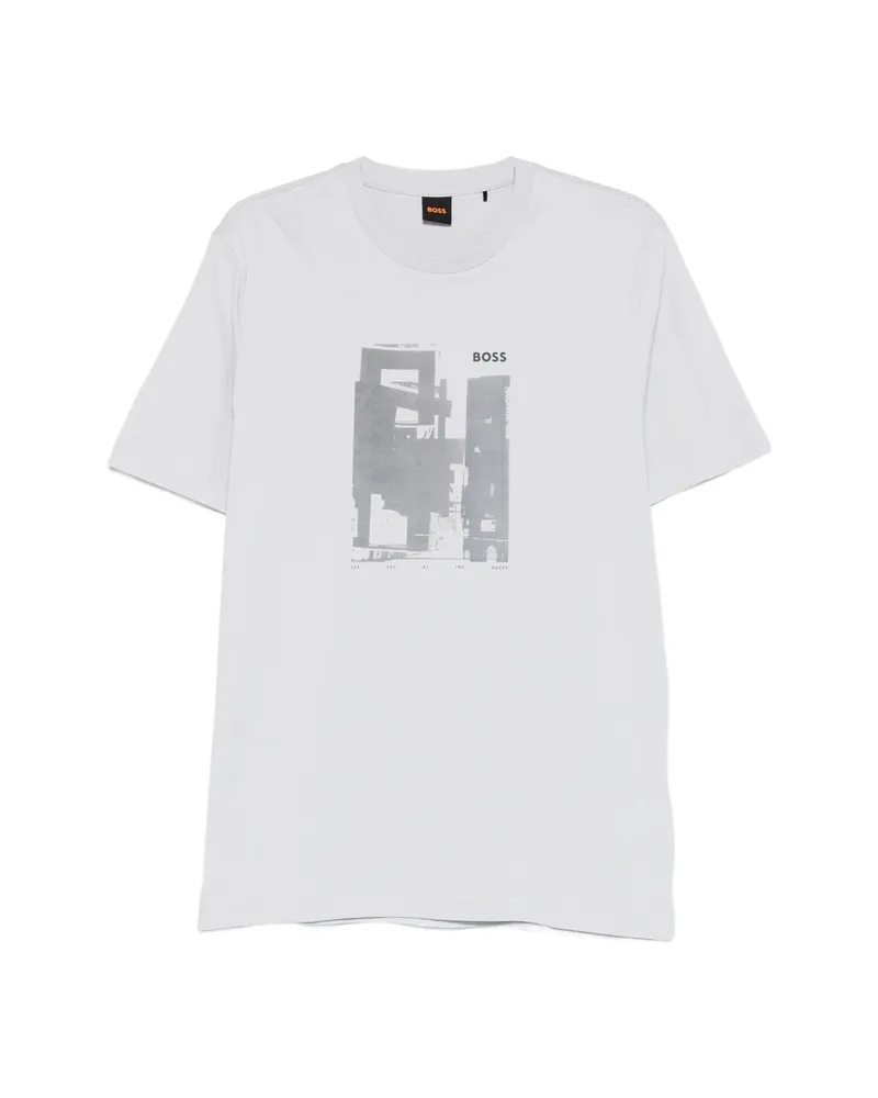 HUGO BOSS Graphic-print T-shirt Grey