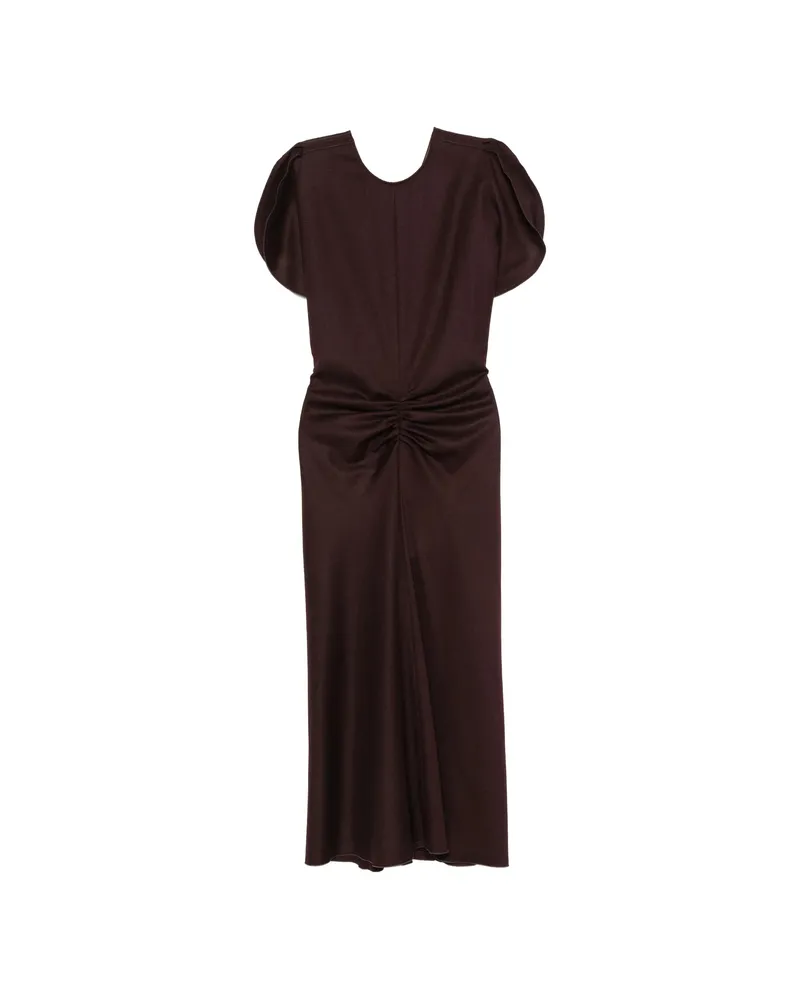 Victoria Beckham Bela Ruched Midi Dress Purple