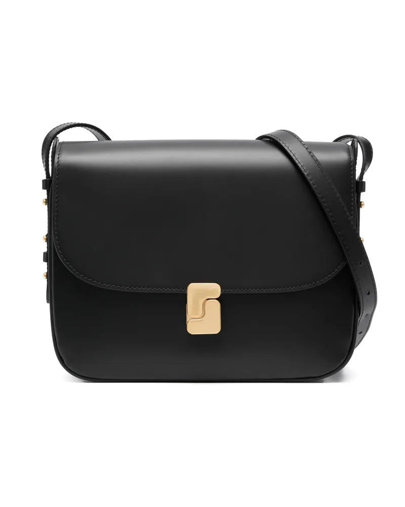 Soeur Large Bellissima Leather Shoulder Bag Black