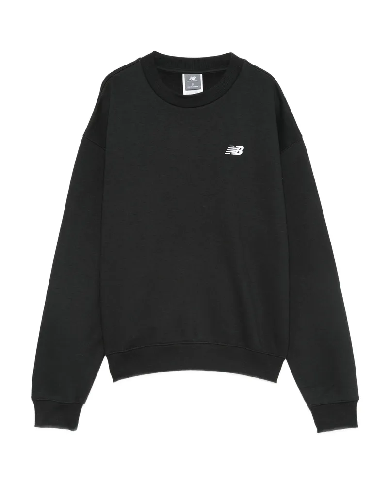 New Balance Logo-embroidered Crew Neck Sweatshirt Black
