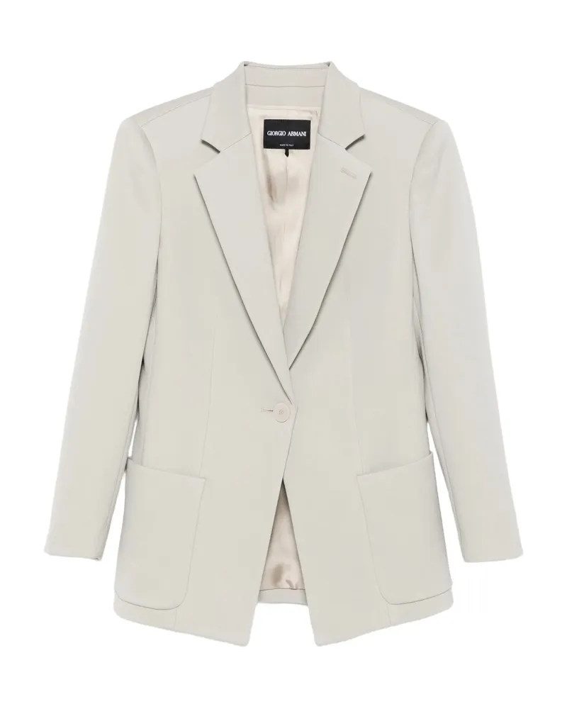 Giorgio Armani Single-button Patch-pocket Blazer Neutrals