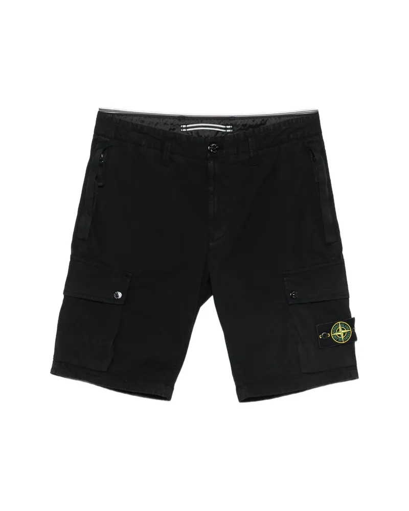 Stone Island Compass-patch Cargo Shorts Black
