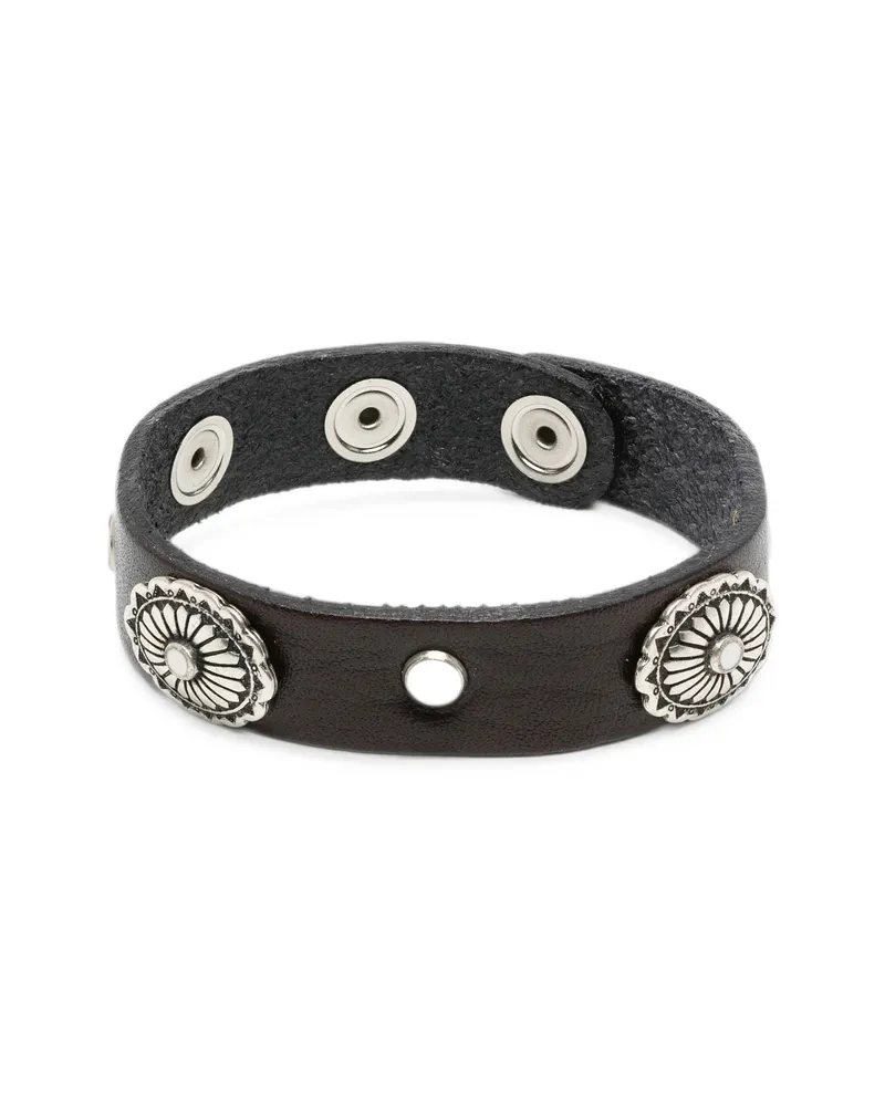 ERALDO Stud-embellished Leather Bracelet Brown