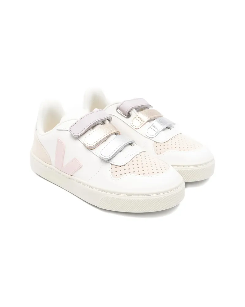 VEJA V-10 Touch-strap Leather Sneakers White
