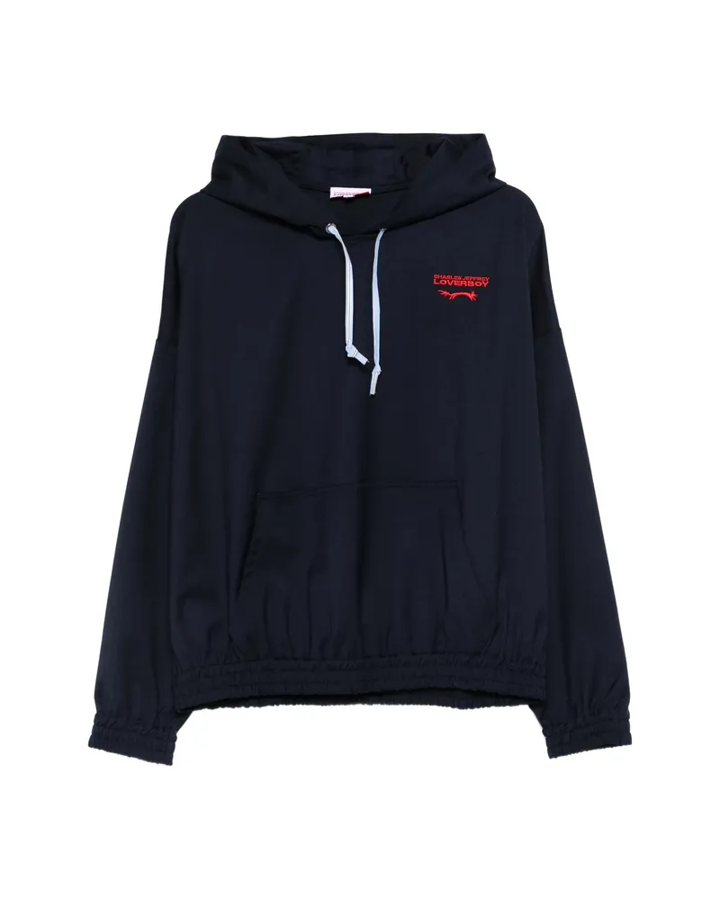 Charles Jeffrey Loverboy Ears Kagool Drawstring Hoodie Blue