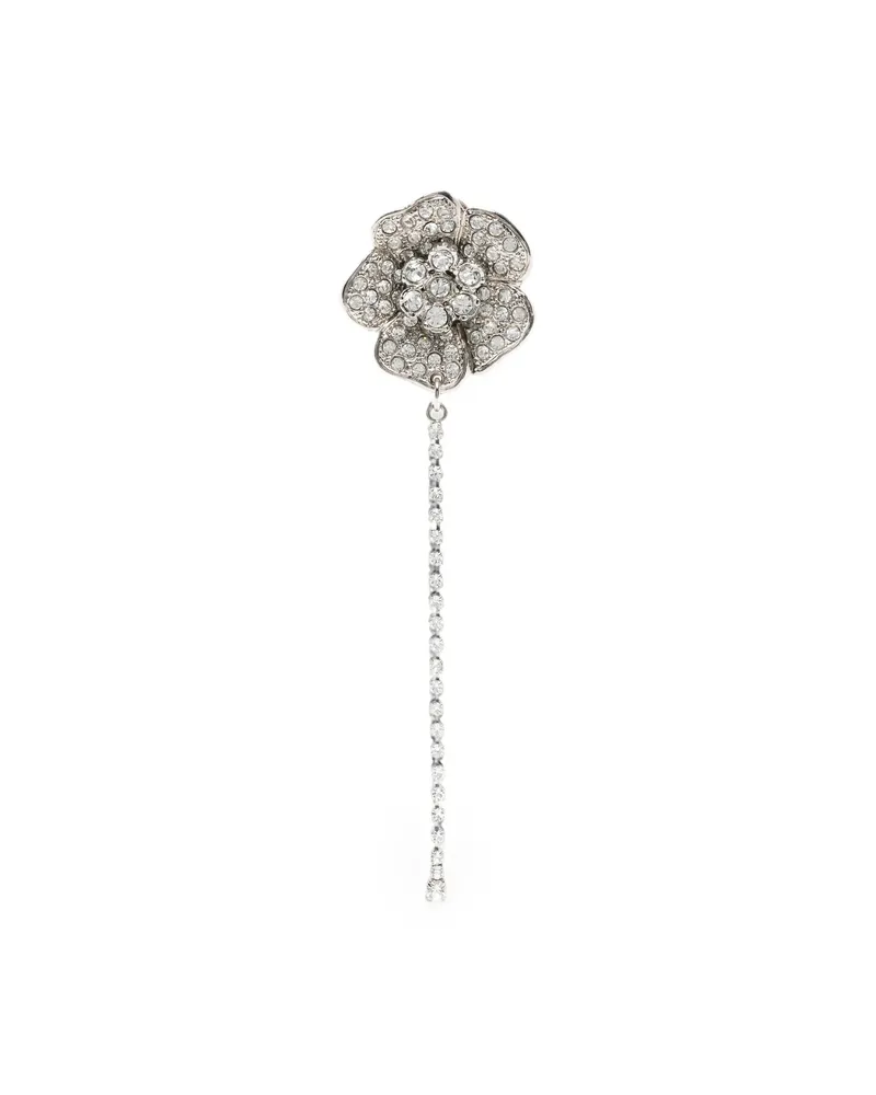 Alessandra Rich Floral-motif Earrings Silver
