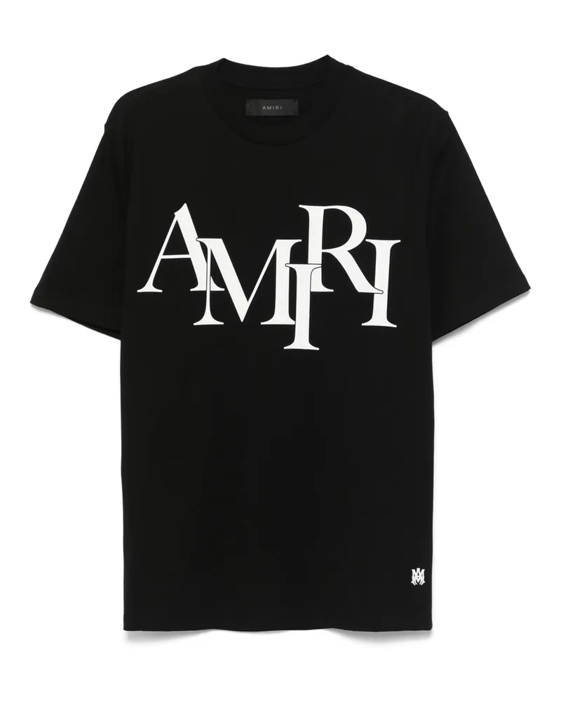 Amiri Staggered-logo T-shirt Black