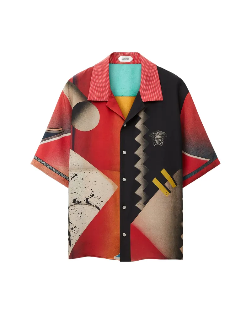 Versace Medusa-head Graphic-print Shirt Red