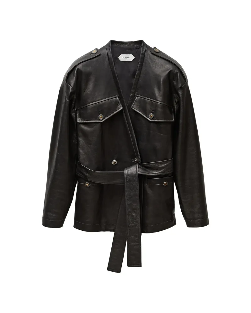Versace Leather Blouson Black