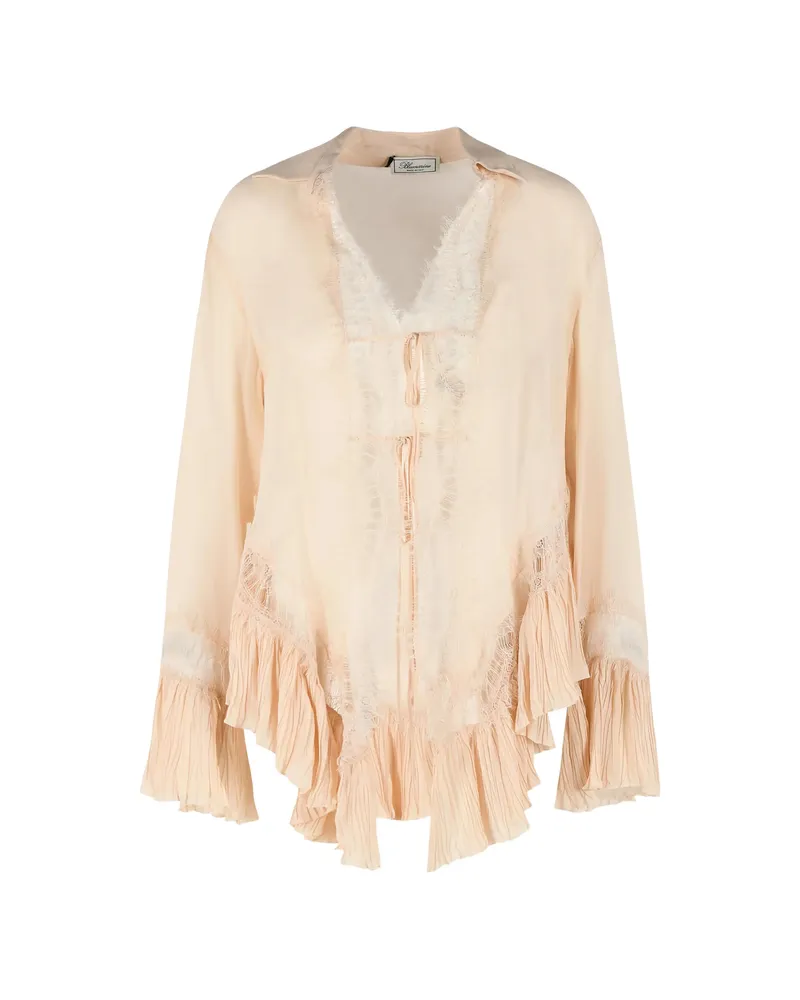 Blumarine Ruffled Blouse Neutrals