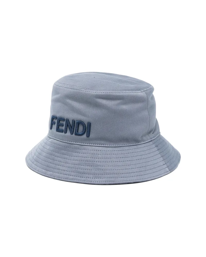 Fendi Logo-embroidered Bucket Hat Blue
