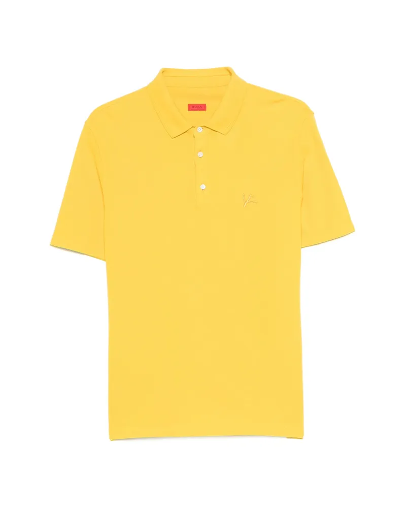 Isaia Embroidered-detail Polo Shirt Yellow