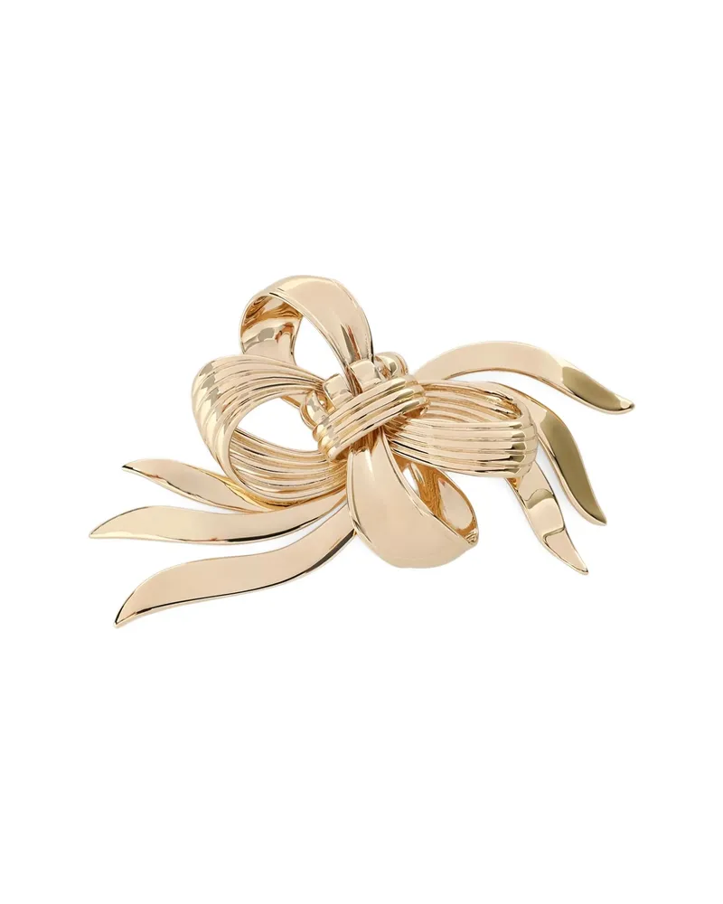 Miu Miu Bow-embellishment Brooch Gold