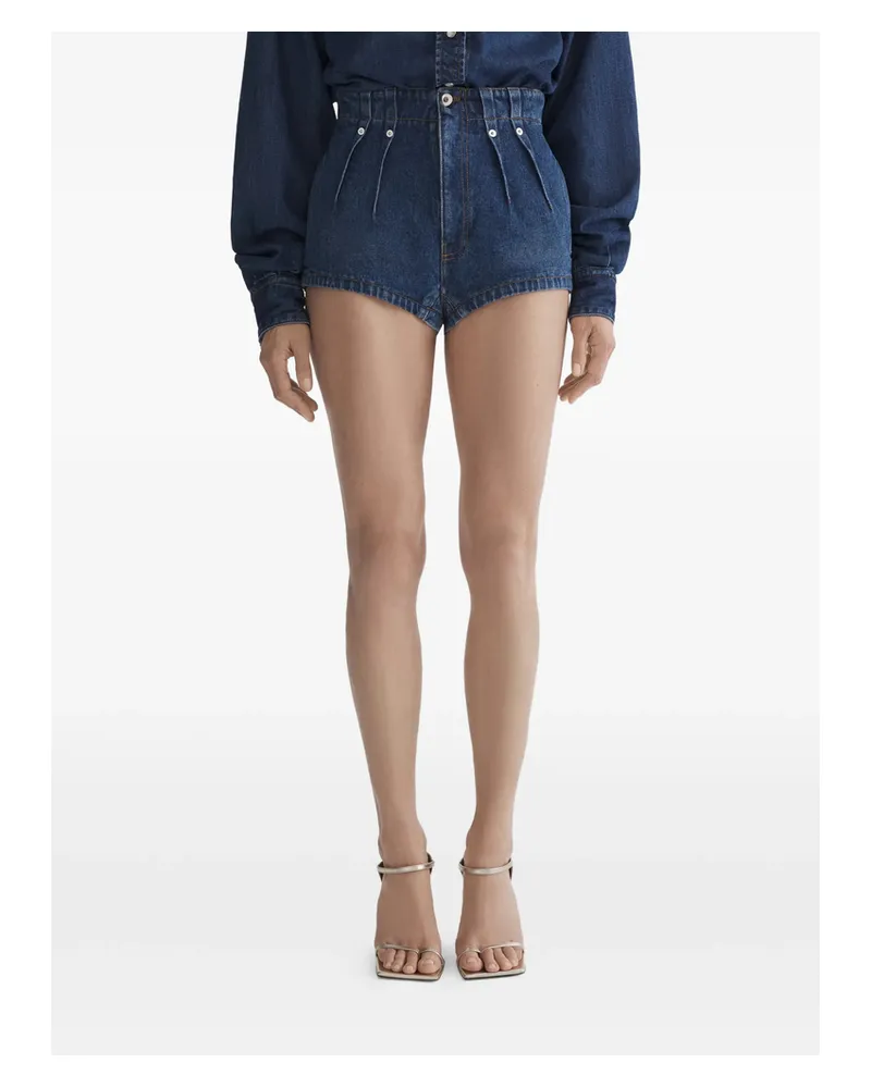 Thierry Mugler Pleated Shorts Blue