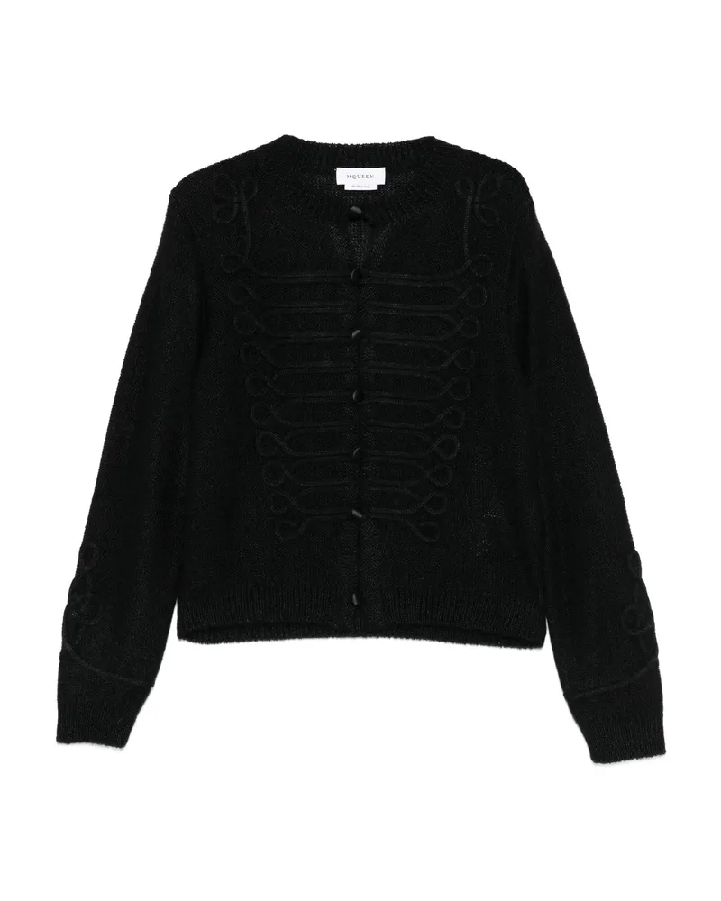 Alexander McQueen Braided-detail Button Cardigan Black