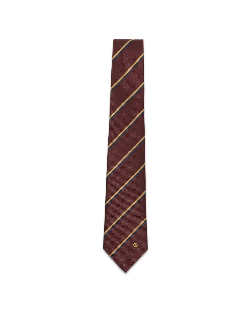 Gucci Interlocking-G Striped Tie Red