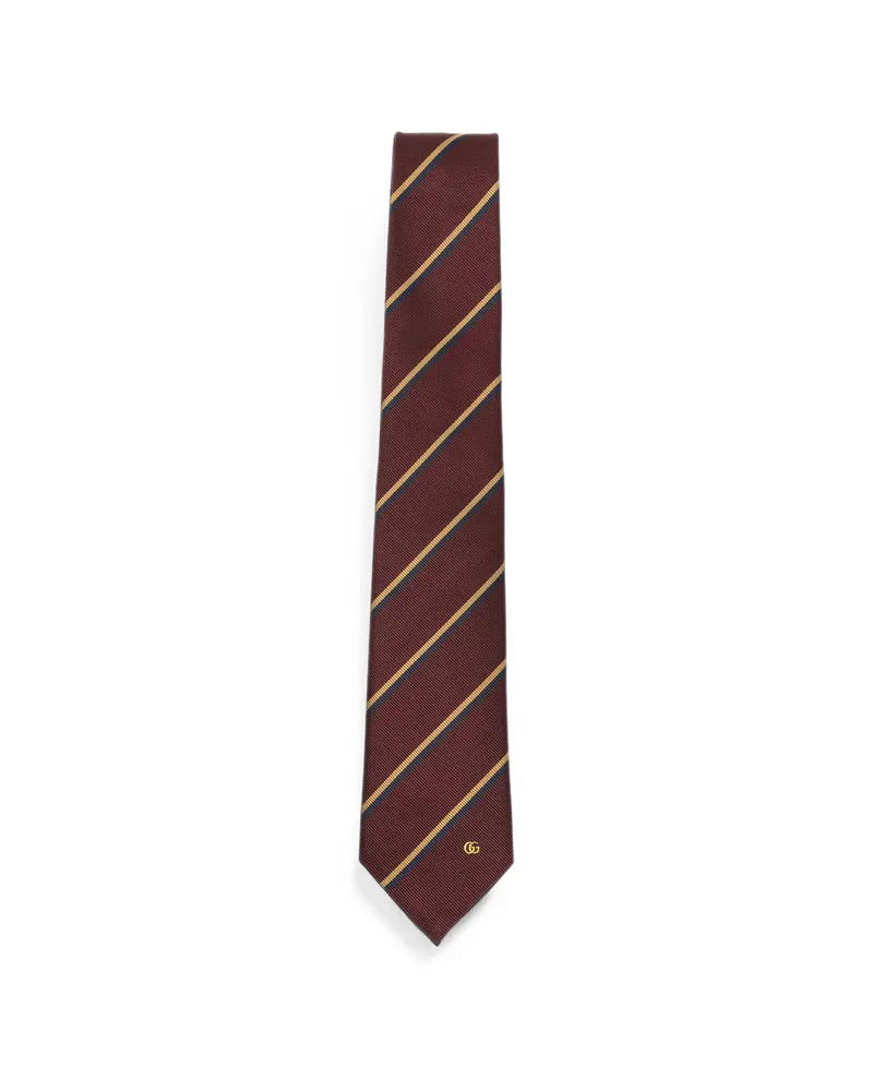 Gucci Interlocking-G Striped Tie Red