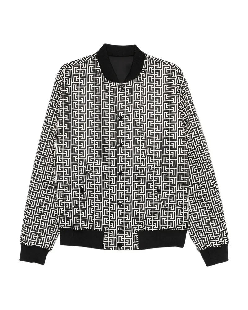 Balmain Reversible Patterned Bomber Jacket White