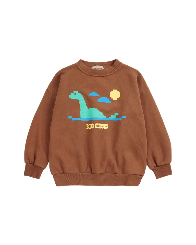 BOBO CHOSES Lake Monster Graphic-print Sweatshirt Brown