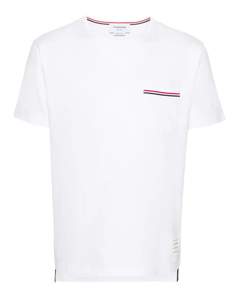 Thom Browne RWB-stripe Cotton T-shirt White