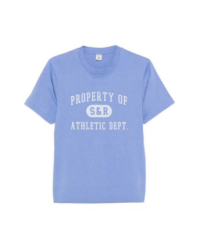 SPORTY & RICH Property Logo-print Short-sleeved T-shirt Blue