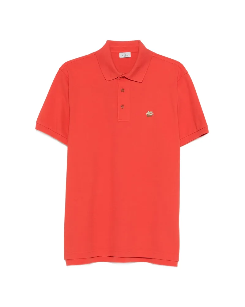 Etro Button Logo-detail Polo Shirt Orange