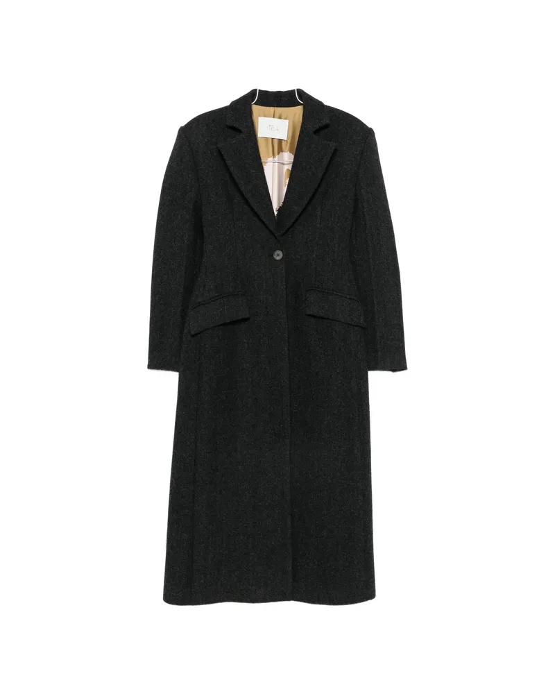 TELA Herringbone Single-breasted Coat Grey