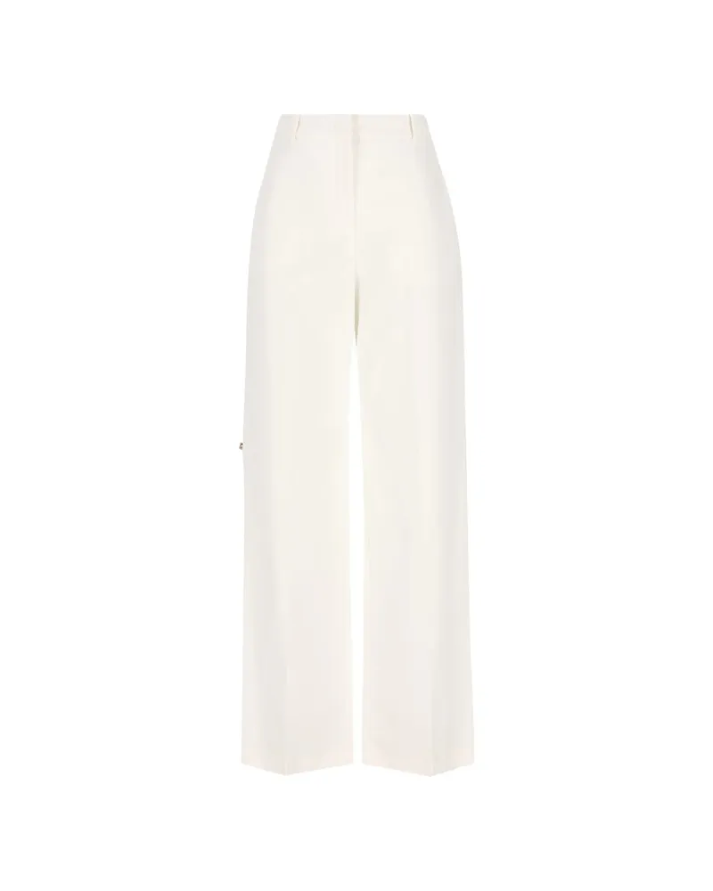 Fendi Logo-embroidered Trousers Neutrals