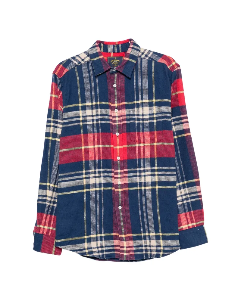 Portuguese Flannel Plaid Cotton Shirt Blue